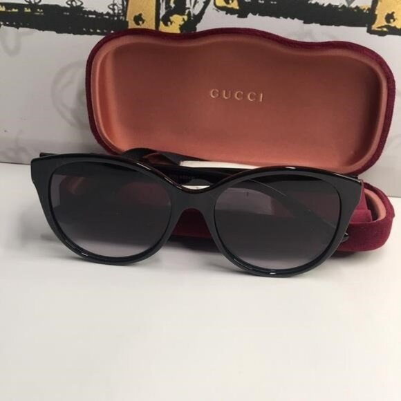 New Authentic Gucci Black Cat-Eye Sunglasses GG0631s 001 - Picture 12 of 12
